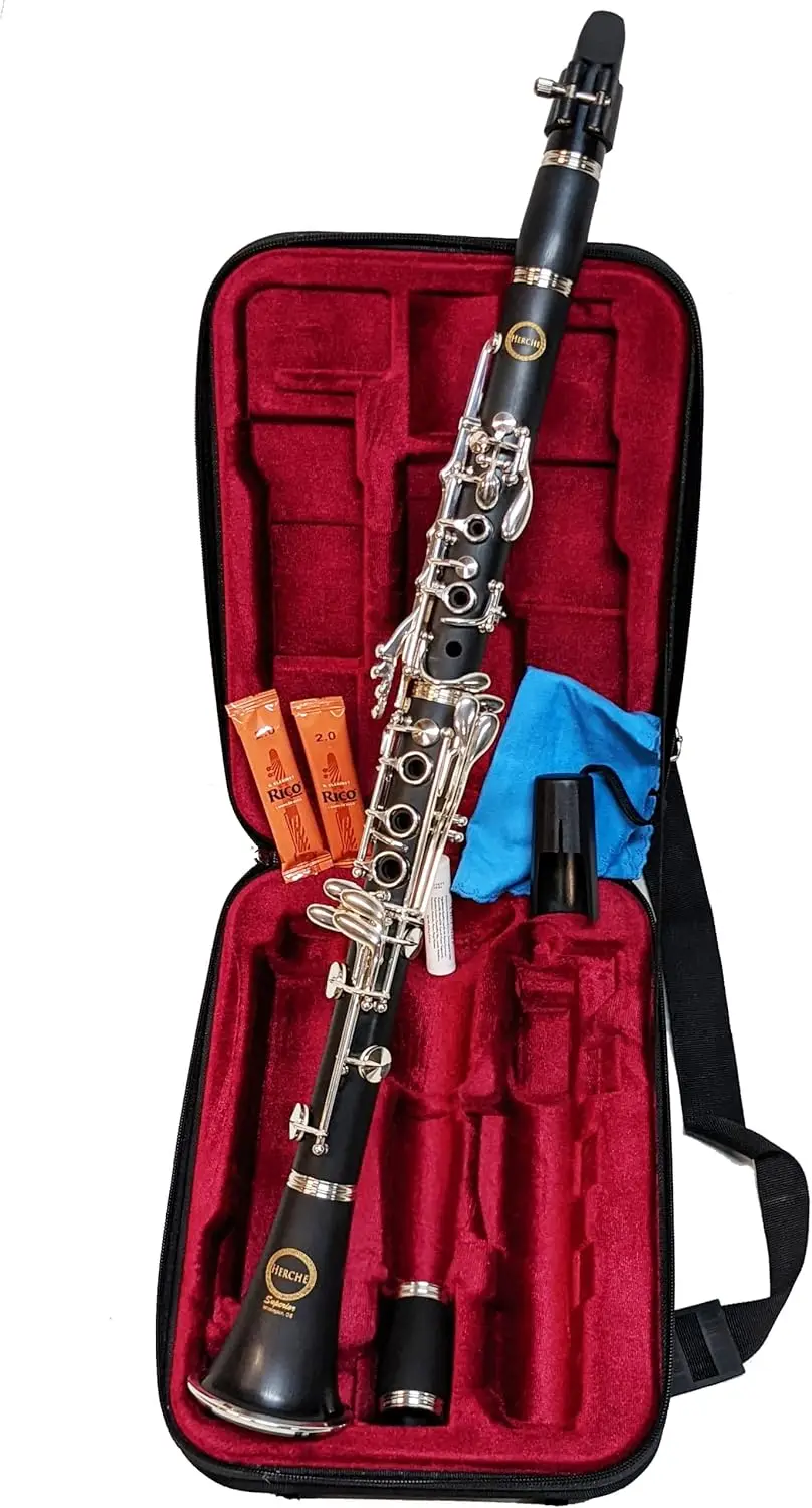 Clarinet Herche Superior Bb Clarinet X3 - Professional Grade Musical Instruments for All Levels - Service Plan - Educator Approv