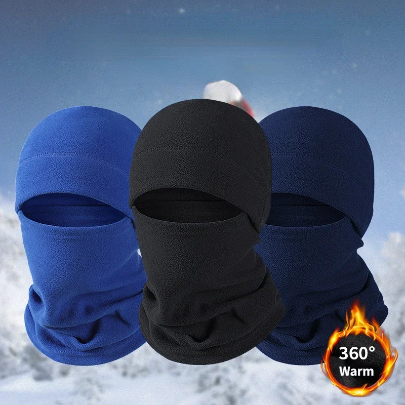 Winter Polar Coral Fleece Balaclava Men Face Mask Neck Warmer Beanies Thermal Head Cover Tactical Military Sports Scarf Ski Caps