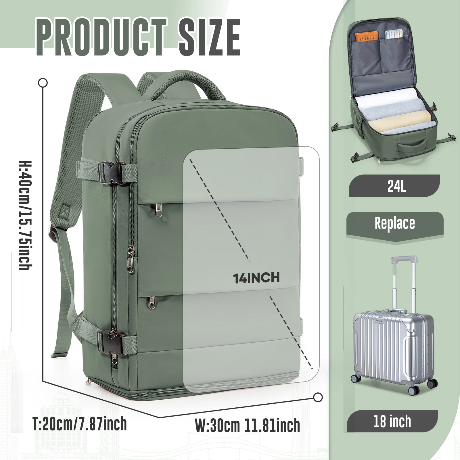 Ryanair على ظهره 40x30x20 المقصورة الأمتعة حقيبة فراغ حقيبة التخزين مع مضخة ، حقيبة السفر للنساء الرجال حقيبة كمبيوتر الأعمال