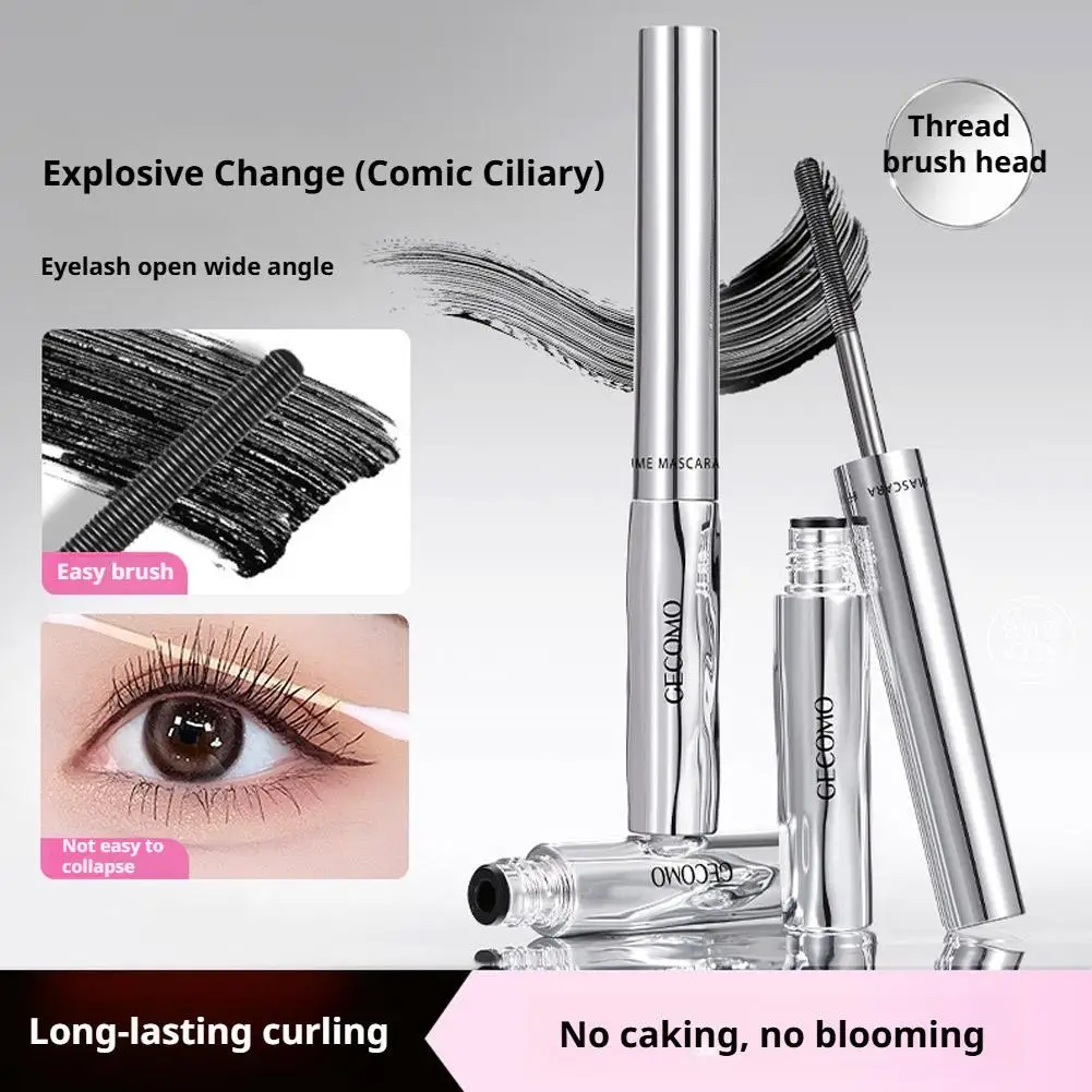FOR GECOMO Slender＆Dense Mascara Smudge-Proof Long-Lasting Natural Brush Thickening Curling Mascara D8S3