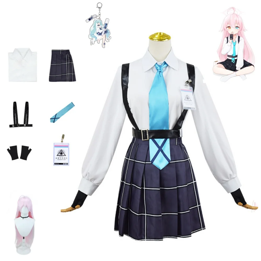 

Blue Archive Takanashi Hoshino Game Cosplay Costume Women JK School Uniforms Sailor Suit Wig Shoes Headwear Halo Halloween Party