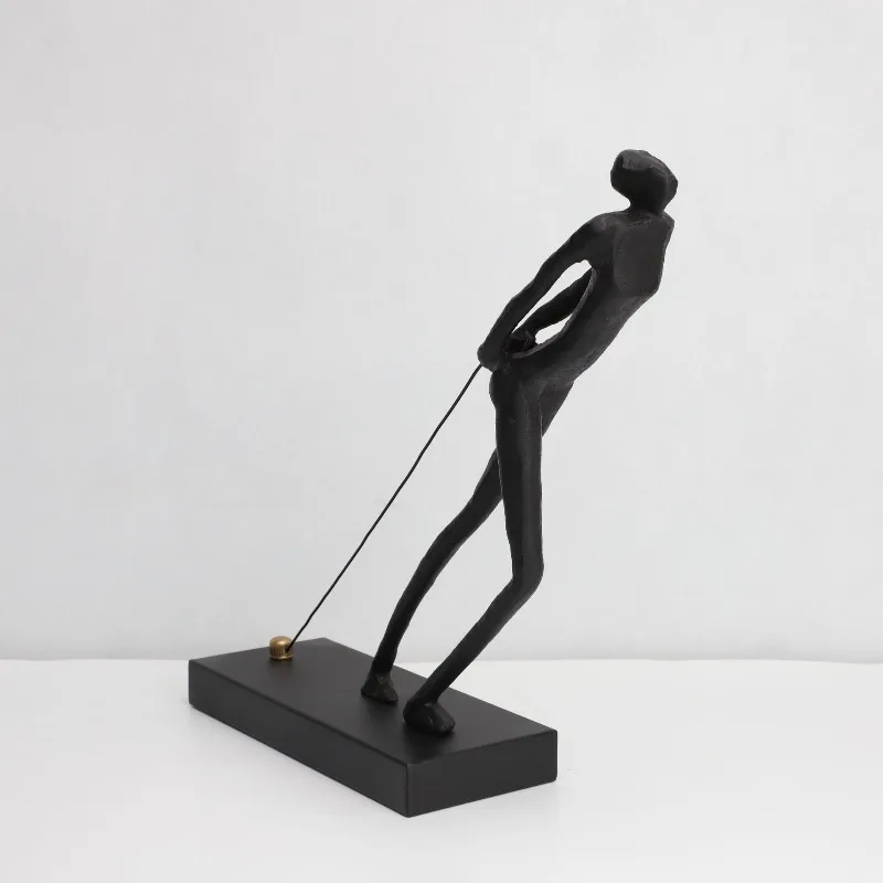 

Male and Female Black Cast Iron Rope Abstract Human Body Sculpture Desk Decoration Living Room Decoration Home Decoration Gifts