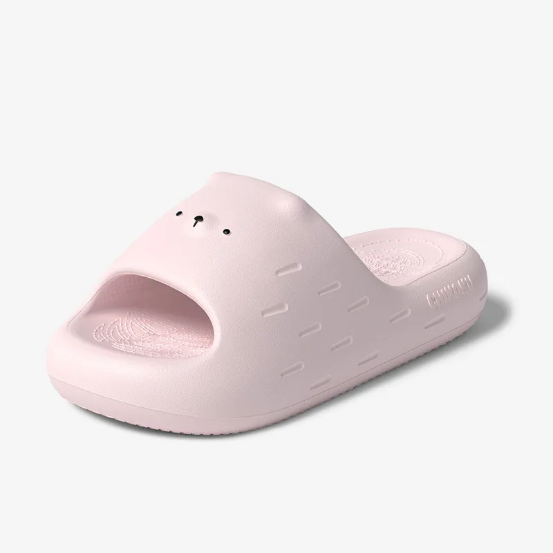 Cute Cream Bear Slippers Non Slip Indoor Outdoor Bathroom Shower Women Men Couple Home House Shoes Funny animal cloud Sandals