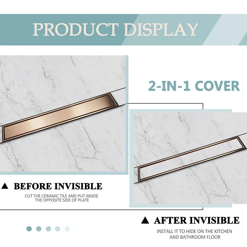 Floor Drain Brushed Rose Gold Anti-Odor Valve Cover Shower Trap Drains for Kitchen Bathroom Laundry Room Bathroom Accessories
