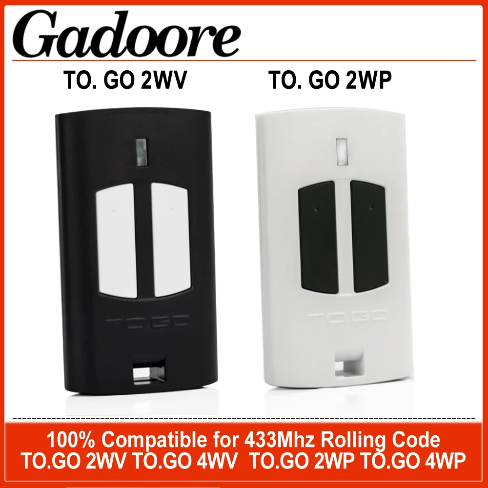 Gadoore TO.GO 2WV 2WP Garage Door Remote TO.GO 2WV TO.GO 2WP 433MHz Compatible with Beninca TO.GO 2WV 4WV TO.GO 2WP 4WP