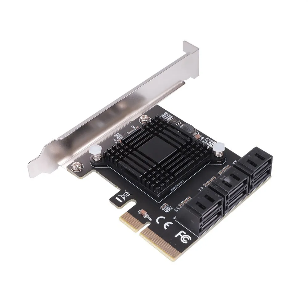 PCIE to 6-port SATA3.0 expansion card computer chassis SATA array adapter card high-speed card PCIE card