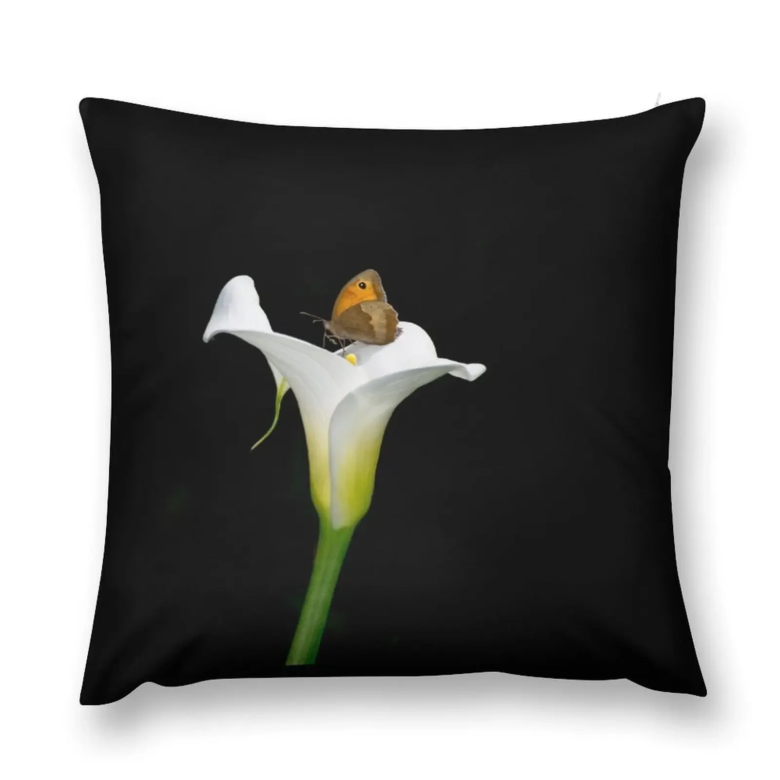 

butterfly on a lily flower Throw Pillow Plaid Sofa Luxury Pillow Cover pillow