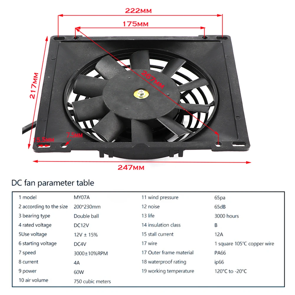 Motorcycle Cooling Fan Oil Cooler Water Radiator Fan for KTM Honda Yamaha Dirt Pit Bike ATV Quad Go Kart Buggy Accessories