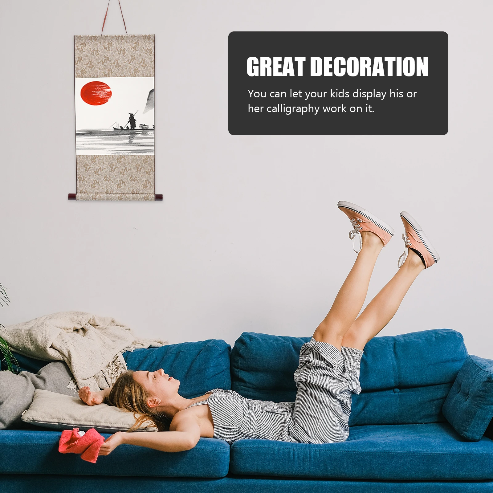 2 Pcs Blank Scroll Calligraphy Chinese Paper Wall Writing Office