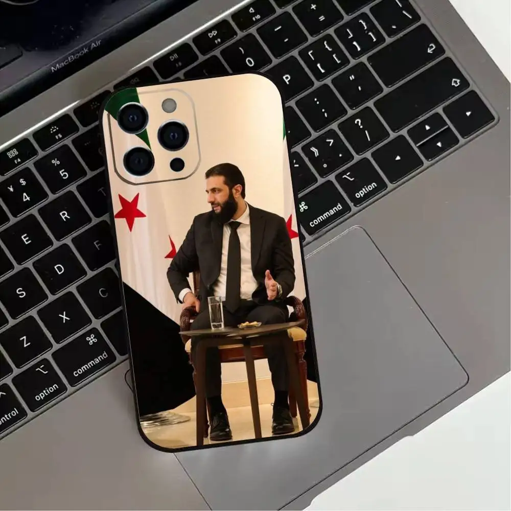 حافظة هاتف A-Ahmed al-sharaa S-Syrian FlagS لهاتف iPhone 17,16,15,14,13,12,11 Plus,Pro Max,XS,غطاء أسود من السيليكون الناعم