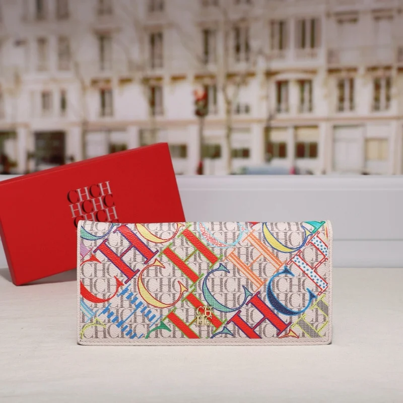 CHCH New  Women's Fashion Print Two-Fold Wallet with Genuine Feel   Unisex Long Handbag