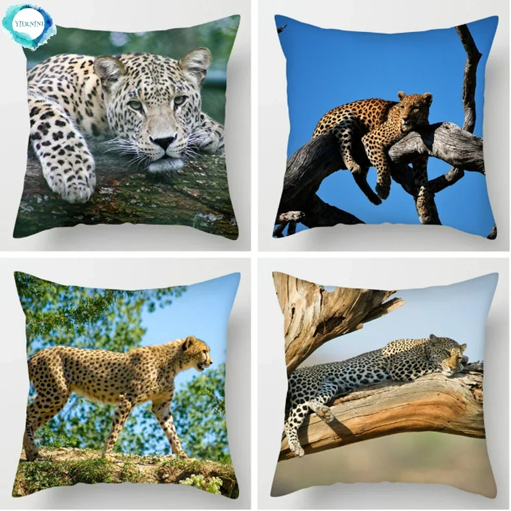 Animal Cheetah Leopard Decorative Cushion Cover Polyester Pillow Cover Cushion Pillowcase For Home Sofa Decor Fundas De Cojin