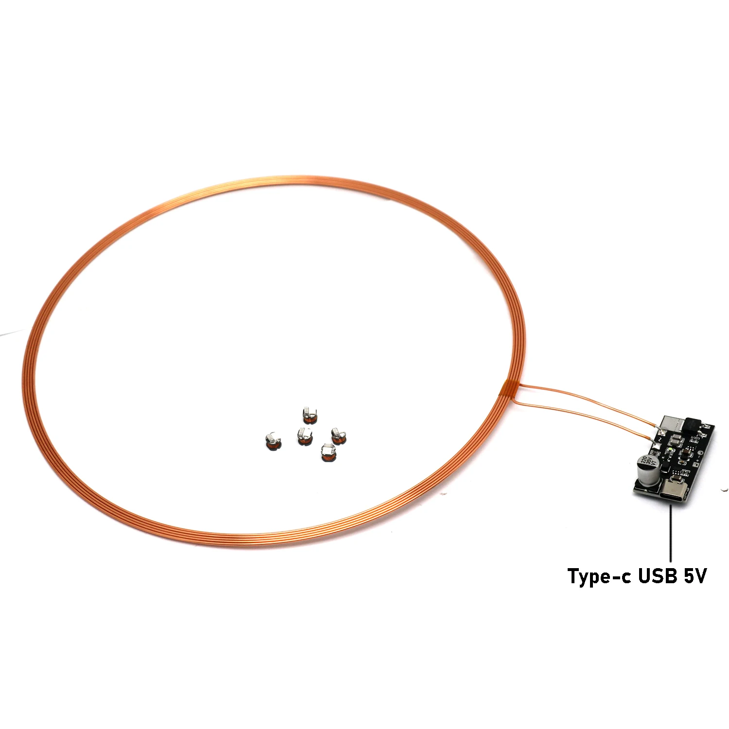 DC 5V 24V 200mm Draadloze Voeding Zender Spoel Inductie Ontvanger LED Licht Lamp Speelgoed Robots model - afbeelding 1