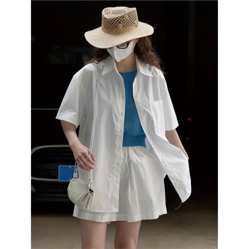 Imagem -04 - Louvre Summer Korean Edition Contratado o Novo Commuter Short-sleeved Shirt Show Fino Cool Leisure Jacket Lapel Loose Women