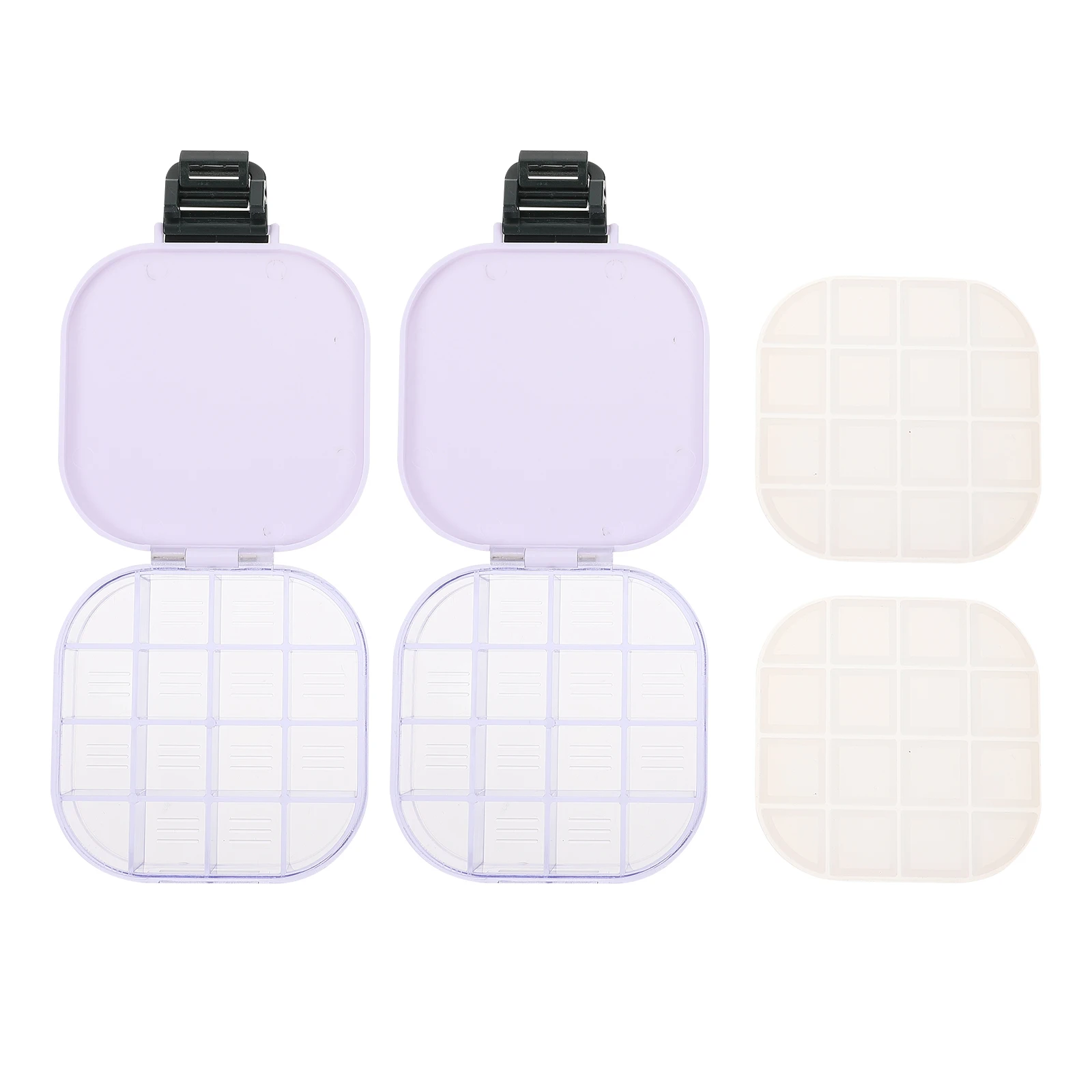 

2 Pcs Watercolor Paints Box Painting Tools Pigment Tray Calligraphy Pill Mixer Fixing Plate Practical Travel
