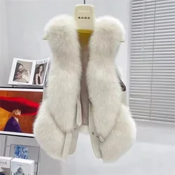Sleeveless Jacket Women Faux Fur Vest 2025 New Autumn Winter Faux Fur Jacket Women Short Fur Coat Elegant Female Vest Waistcoat