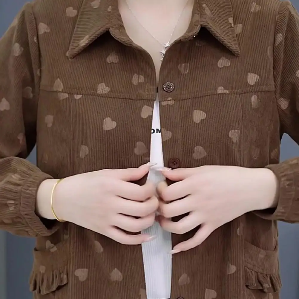 Women Corduroy Blazer Women’s Corduroy Shacket Jacket Oversized Button-down Coat Long Sleeve Blouse Top Fall Outerwear