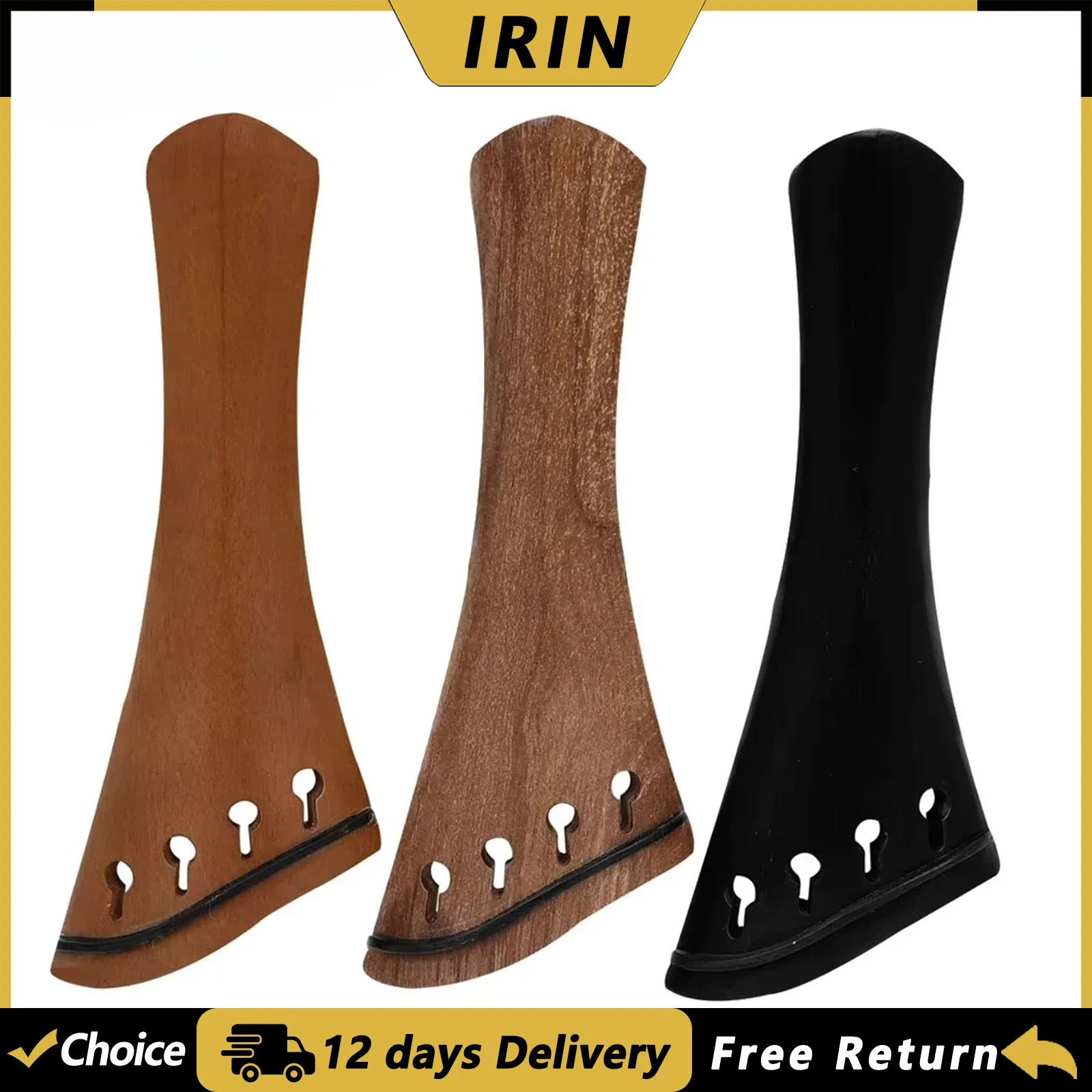 IRIN 4/4 Violin Tailpiece Bevelled Edge Date Jujube /Ebony /Sumu Wood  Violin Tailpiece No Deformation Professional Violin Parts