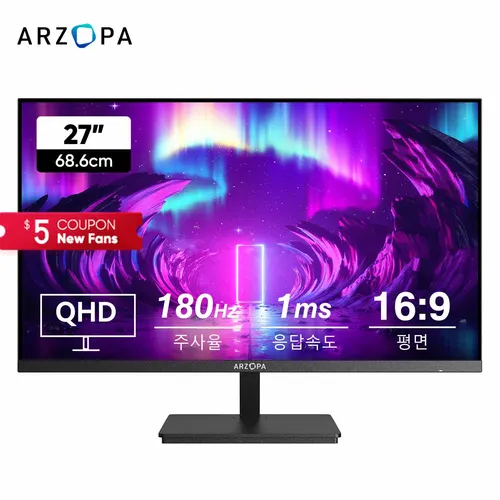 ARZOPA 휴대용 게이밍 모니터, 스위치, Xbox,PS5, 노트북, Mac,Z1FC 용, 144hz 100% sRGB 1080P FHD IPS 화면, 16.1 인치 