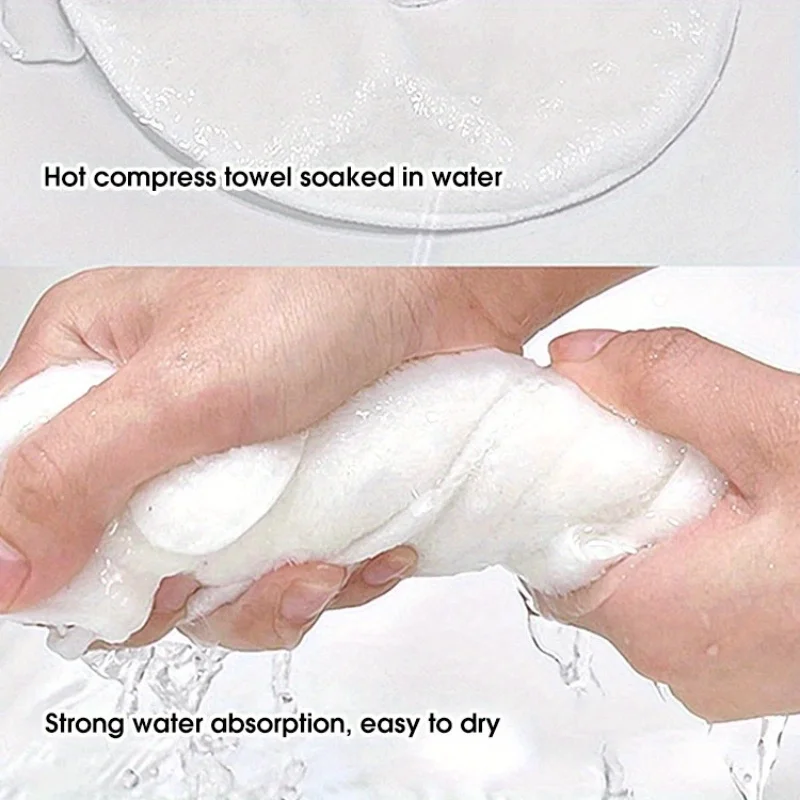 Toallas faciales de compresa fría y caliente, suaves, color beige claro, relajación térmica para limpieza facial, cobertura de ojos y mandíbulas, 1 ud.