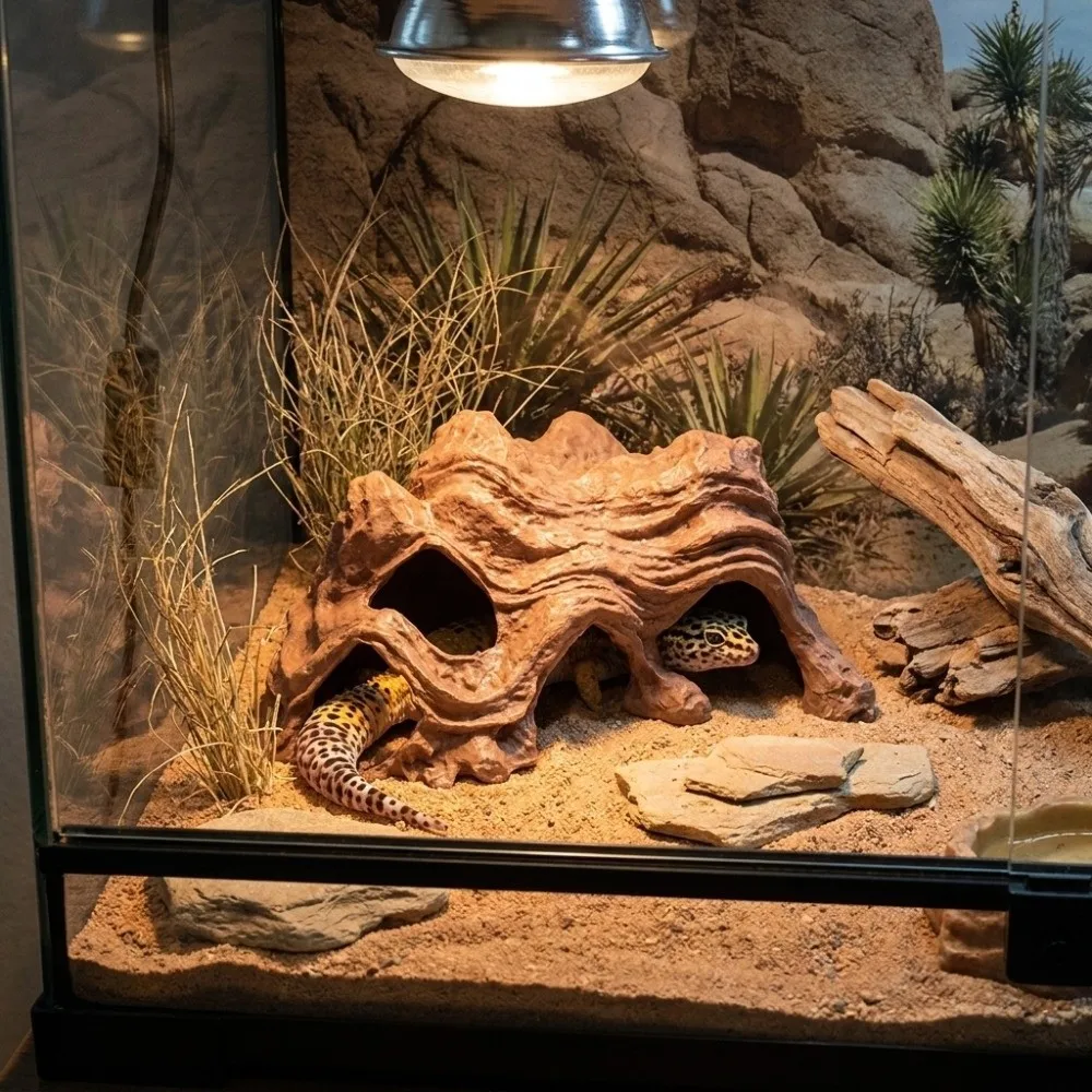 3D Printed Fish Shrimp Hiding Cave Plastic Unique Aquarium Fish Shelter Multi-Hole Natural Look Fish Tank Ornament Terrarium