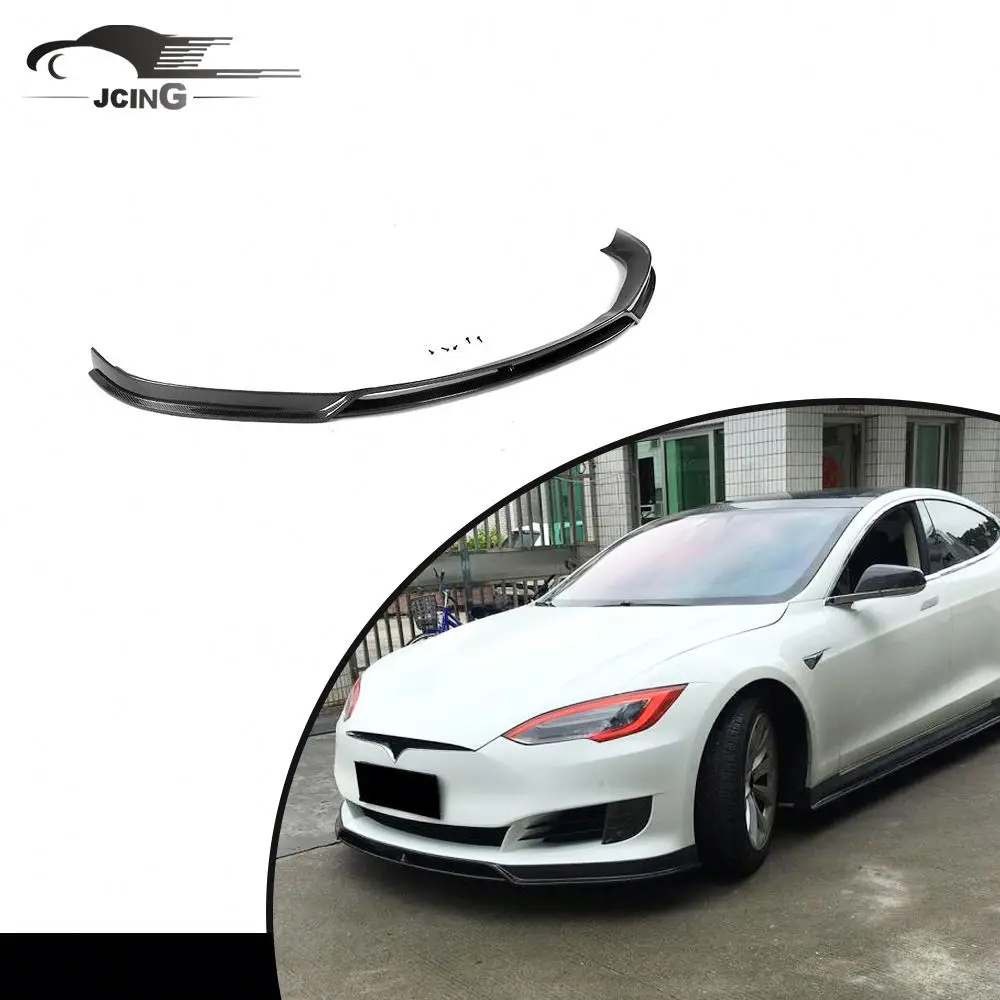

Suitable for Tesla Model S P85D, 90D, P100D 16-18 carbon fiber front bumper lip spoiler