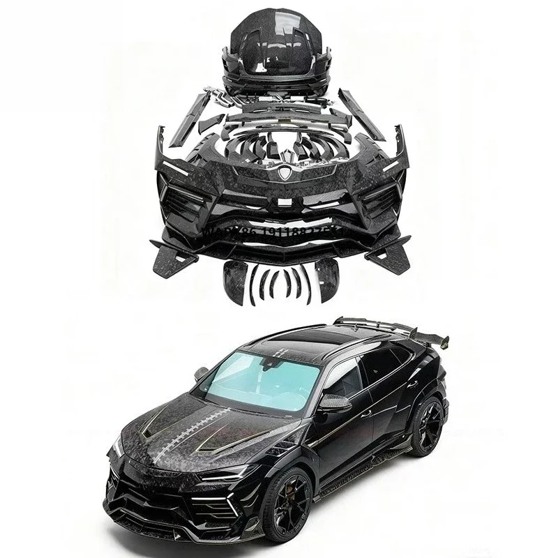 New MSY Style Dry Carbon Fiber Bodykit for URUS Upgrade M Style Bumpers Hood Exhaust Side Skirts Spoiler Screw-On