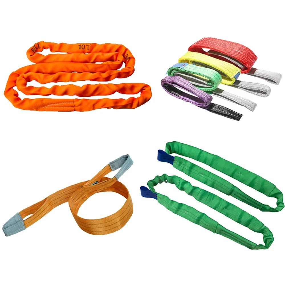 Wholesale Lifting Nylon Sling Belt 5 Ton 25 Ton Endless Polyester Round Lift Webbing Sling Strap