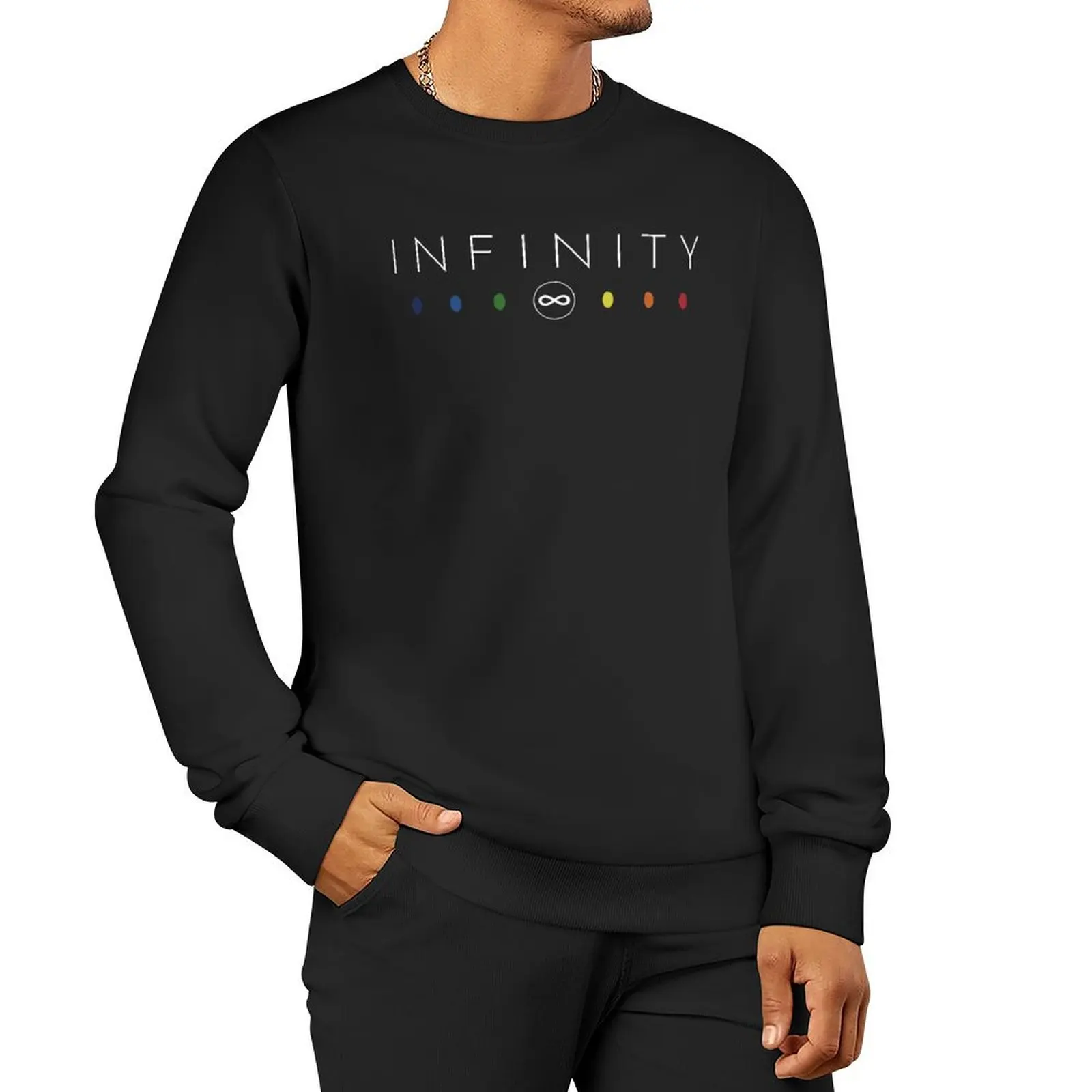 Infinity - White Clean Sweatshirt men clothing japanese style sweatshirts