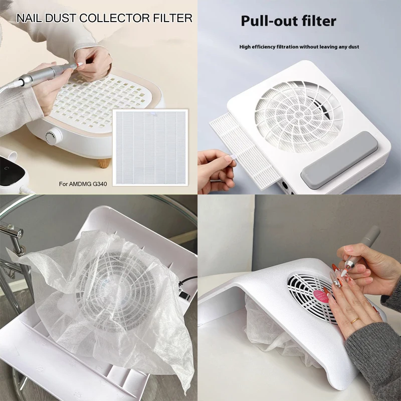 {MX} Nail Vacuum Cleaner Filter Replacement For Nail Dust Collector Manicure Screen Plate Manicure Dust Suction Collection Bag