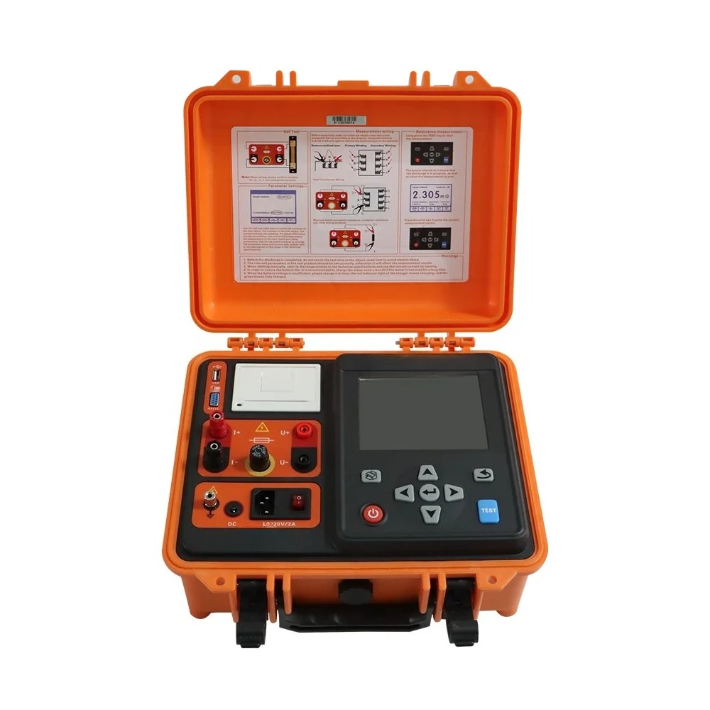 Digital Rechargeable 10A Transformer Winding Cable Milliohm Meter DC Resistance Tester Price