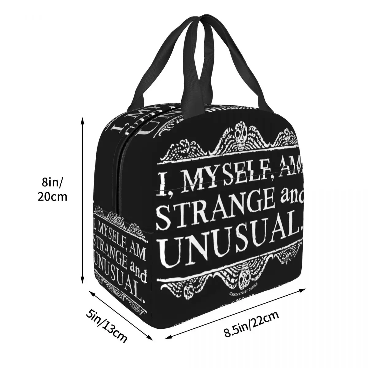 I, Myself, Am Strange And Unusual. Insulated Lunch Bag for Women Kids Portable Food Boxes Thermal Lunch Box Tote