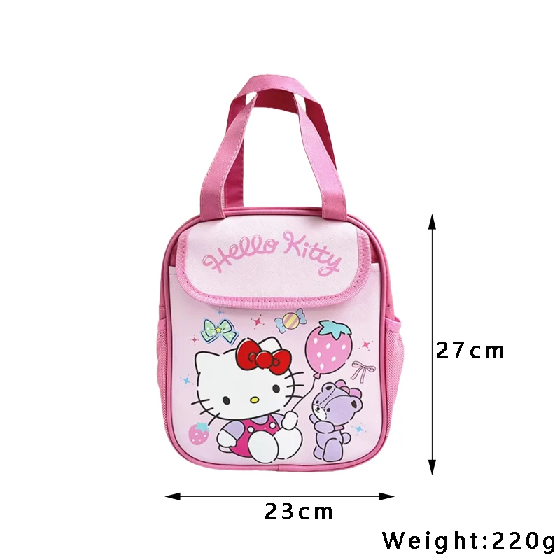 Kawaii Cartoon Hello Kitty borsa da pranzo isolata Cute Kuromi My Melody Handheld borsa Bento per studenti di grande capacità