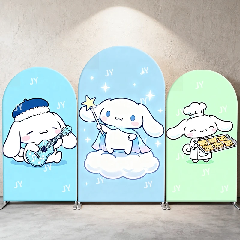 

Sanrio Cinnamoroll Arch Backdrop Cover Guitar Magician Chef Styles, Cute Photo Booth Props for Kids’ Parties & Home Decoration