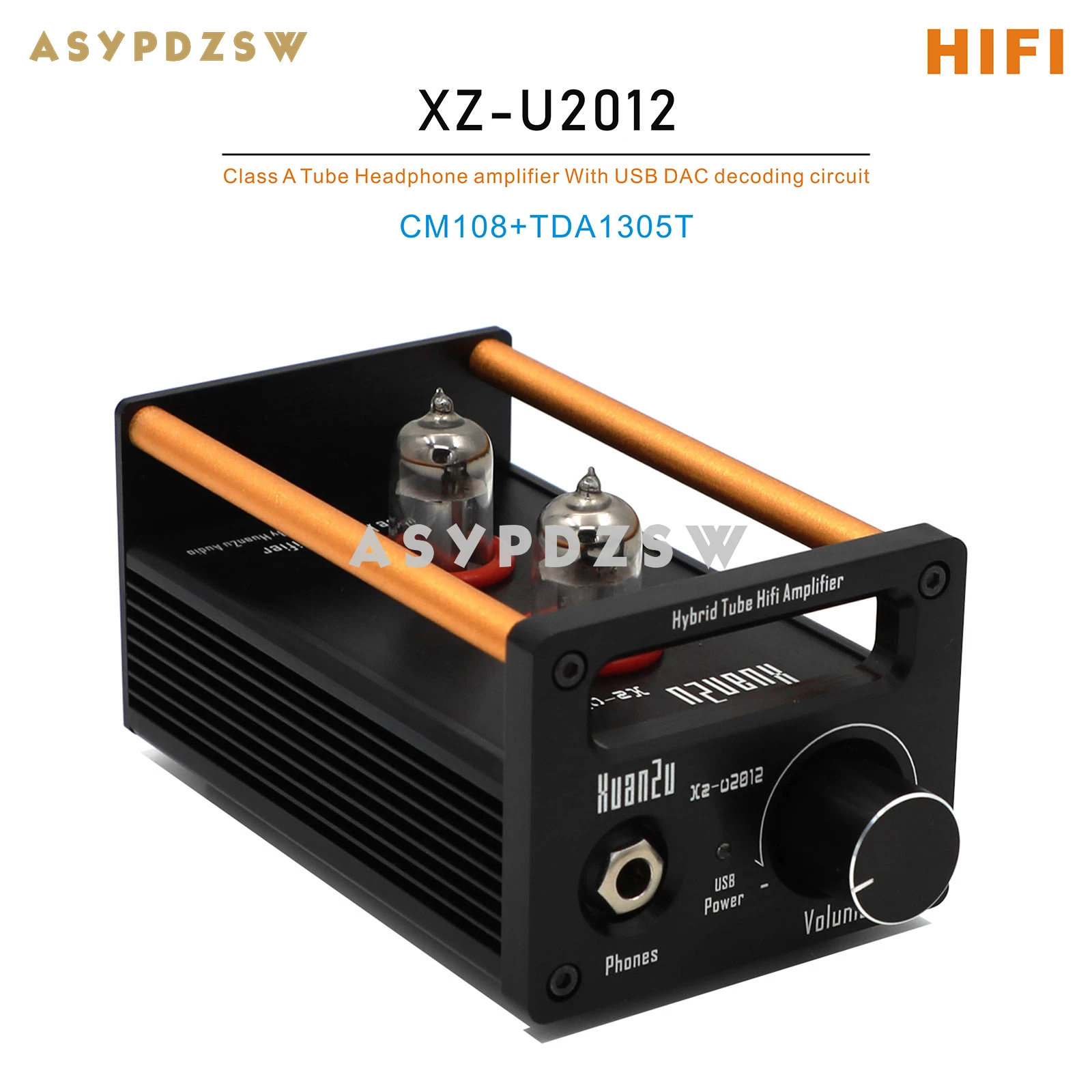 

XZ-U2012 HIFI Class A 2P2 Tube Headphone amplifier With USB CM108+TDA1305T DAC decoding circuit