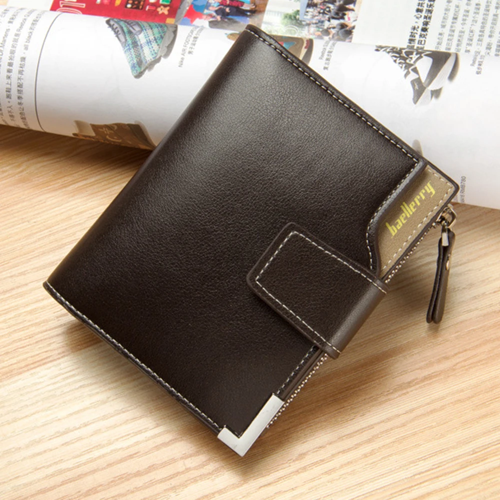 Multifunktionale Herren-Kurzgeldbörse mit Reißverschluss-Münzfach an der Seite, trendiges Herren-Accessoire, Business-Casual-Herrenbrieftasche, einfaches und stilvolles Geschenk für Männer. – Detail 7