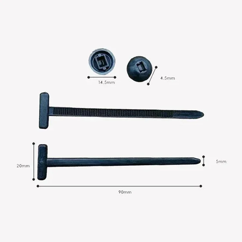 10-200PCS Nylon Universal Cable Tie Buckle Multifunctional Cable Tie Buckle Zip Tie for Car Fender Trunk Repair Wire Bundling