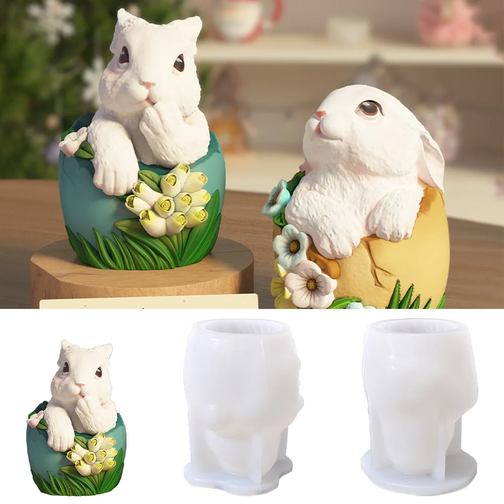 

Новая форма для пасхального яйца с покрытием в виде кролика, ароматическая свеча, декоративная форма, сделай сам, праздничные украшения, гипсовые тюльпаны, силиконовые формы