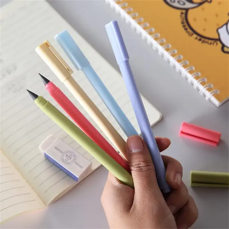 Pensil tanpa tinta pensil tulis 6.2g perlengkapan sekolah pensil biasa 15cm tajam abadi pensil tanpa potongan nyaman dan praktis