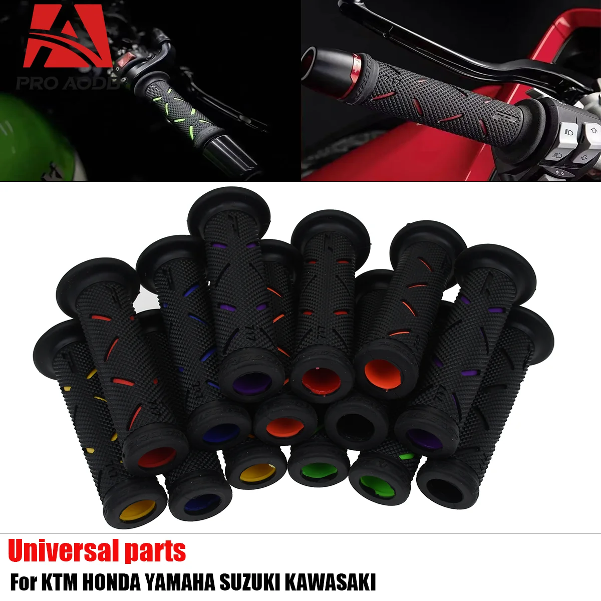 

Motorcycle 7/8" 22mm Universal Non-slip Grip Rubber Handles Accessories for Honda Suzuki Kawasaki Yamaha Ducati Benelli etc