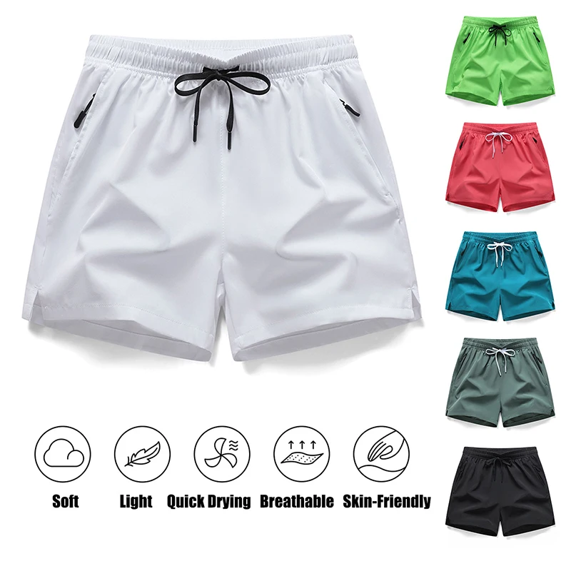 Men Sports Shorts Hiking Beach Quick Dry Stretch Polyester Loose Summer Regular Size