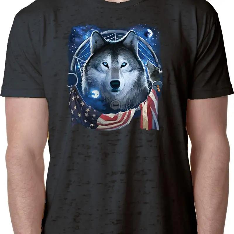 

Купить крутую футболку США Wolf Dream Flag Burnout