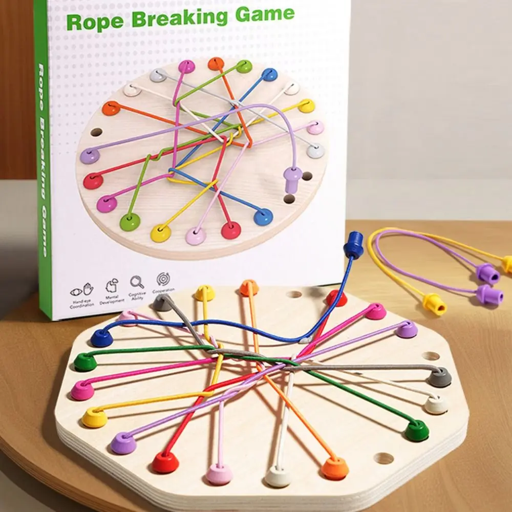 Logisch denken Kid Rope Knopen Game Kleur Leren Twisted Connected Line Rope Ontwarren Speelgoed Stereoscopisch Vroege verlichting