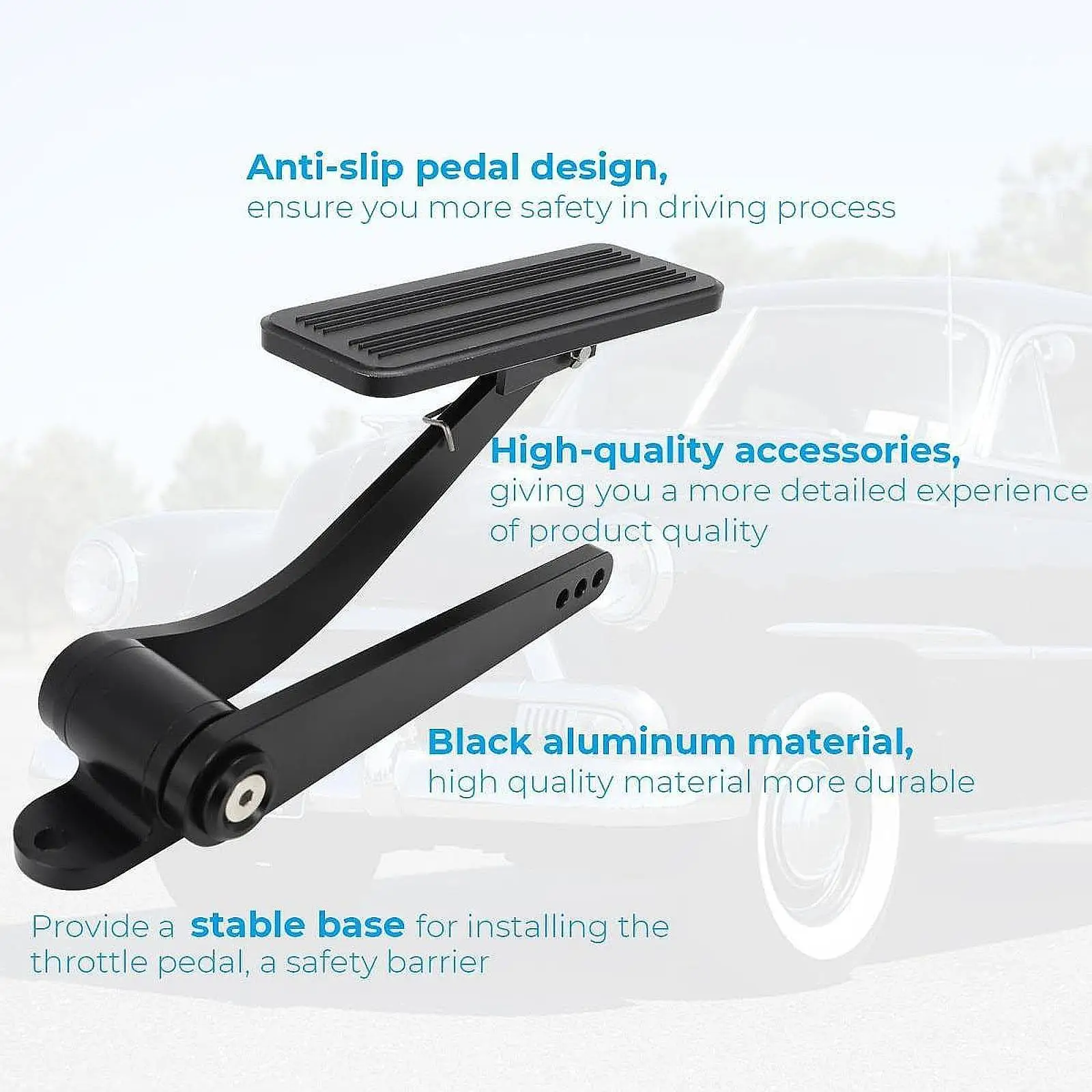 Universal Throttle Pedal Aluminum with Firewall Mount for with Driver Side
