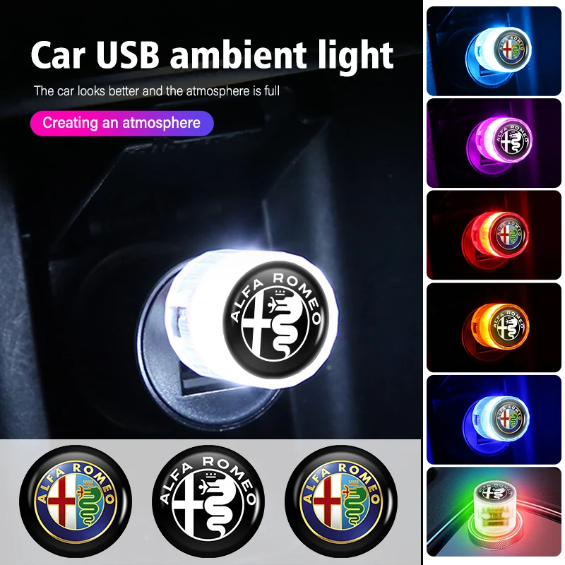 Для Alfa Romeo салон автомобиля, мини-USB светодиодная лампа, авто декоративные портативные аксессуары 159, Giulietta Giulia 147 Mito 156 159