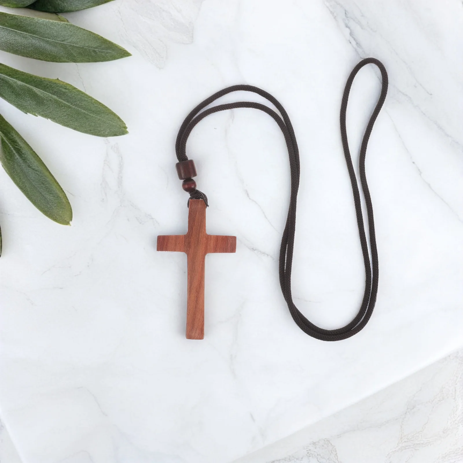

Wooden Cross Pendant Necklace Handcarved Sandalwood Vintage Crucifix Christian Jewelry for Church Easter Gift Easter Jewelry
