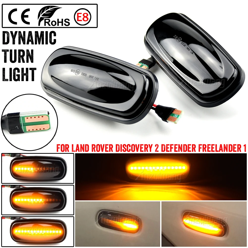 For Land Rover Discovery 2 Defender Freelander 1 Dynamic Side Marker Light Indicator Blinker Turn Signal Repeater Lamp