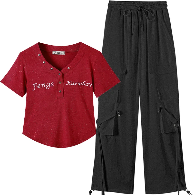 Zestaw sportowy damski: golf, badminton, bieganie, spodnie robocze, taniec ghost step, odzież fitness, modny komplet.