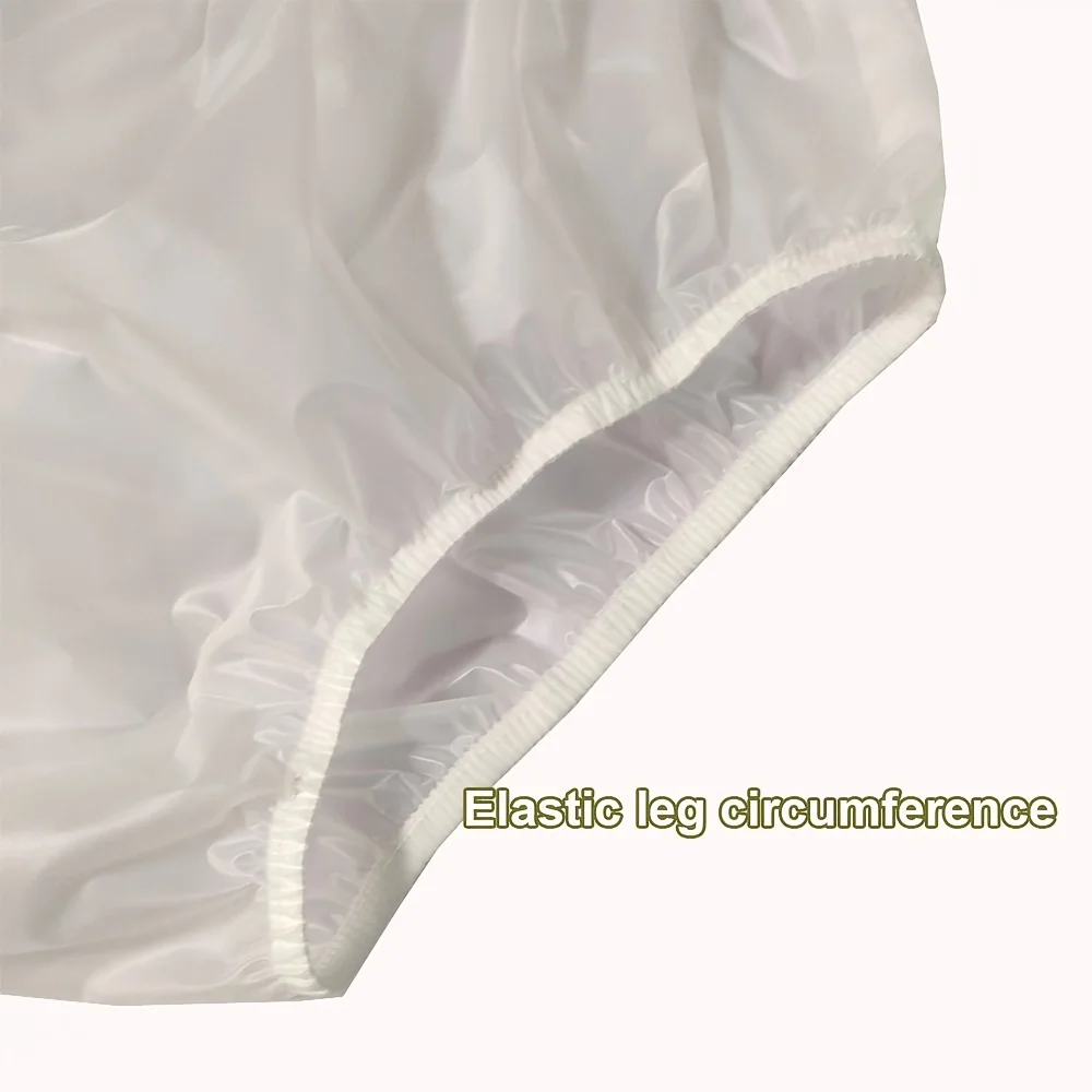 3 pçs adulto fralda capa incontinência pull-on calças de plástico casaco cor transparente branco abdl amante da fralda