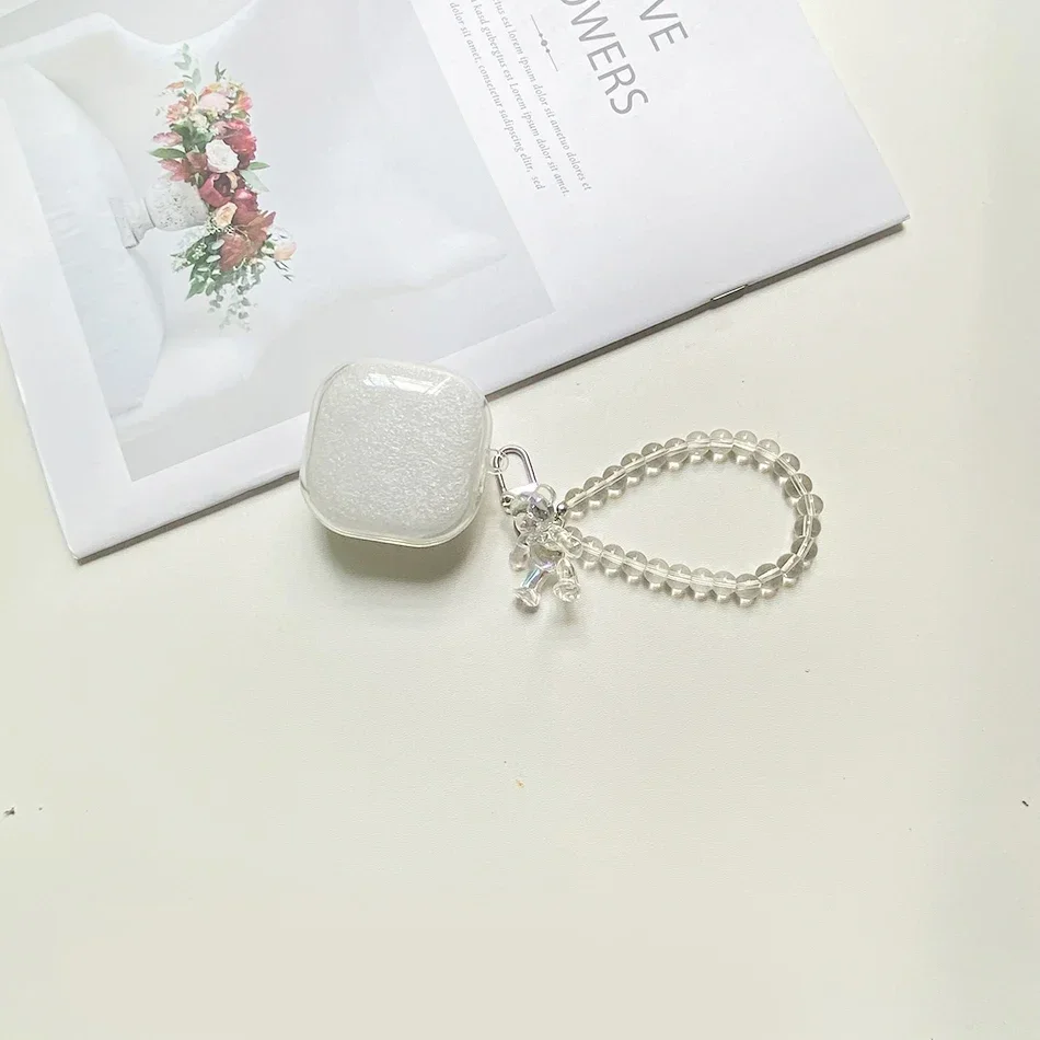 ل Soundcore R50i NC حافظة موضة زهرة معصمه غطاء شفاف سيليكون حقيبة سماعة الاذن ل soundcore r50i nc غطاء